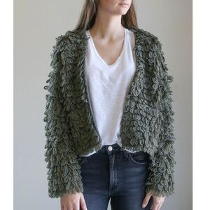THE GREAT.
Short Monster Sweater Jacket Coat Caridgan Army Green‎ Size 1 S M 4 6